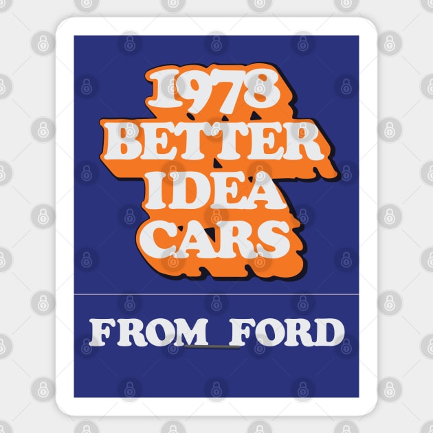 1978 Better Idea Cars from Ford | The Matchbook Covers 003 Sticker by Phillumenation